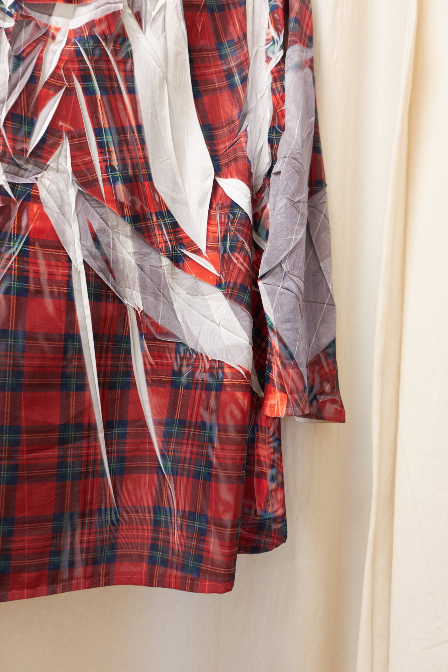 Yohji Yamamoto crease plaid 'sliced' jacket