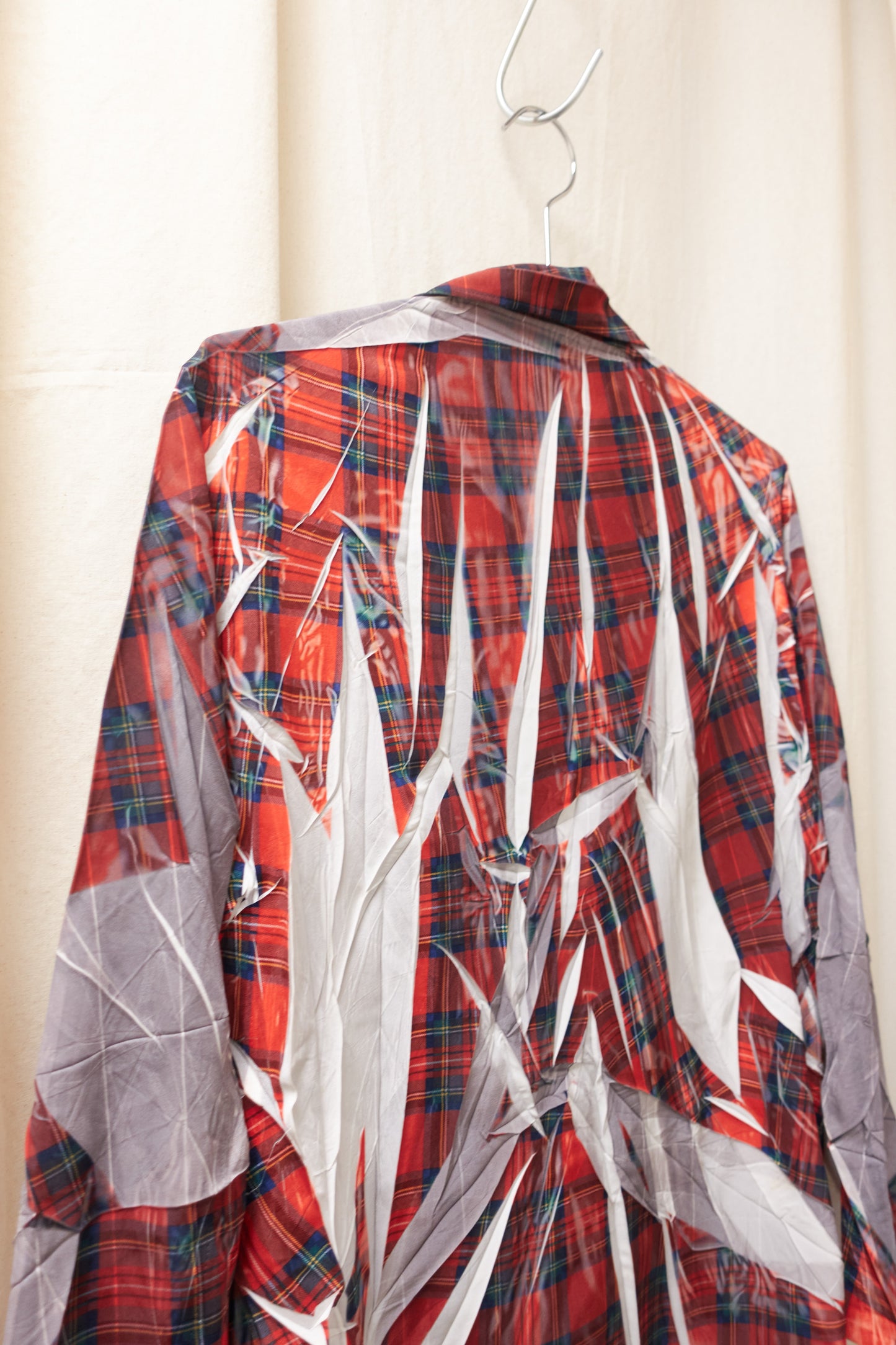 Yohji Yamamoto crease plaid 'sliced' jacket