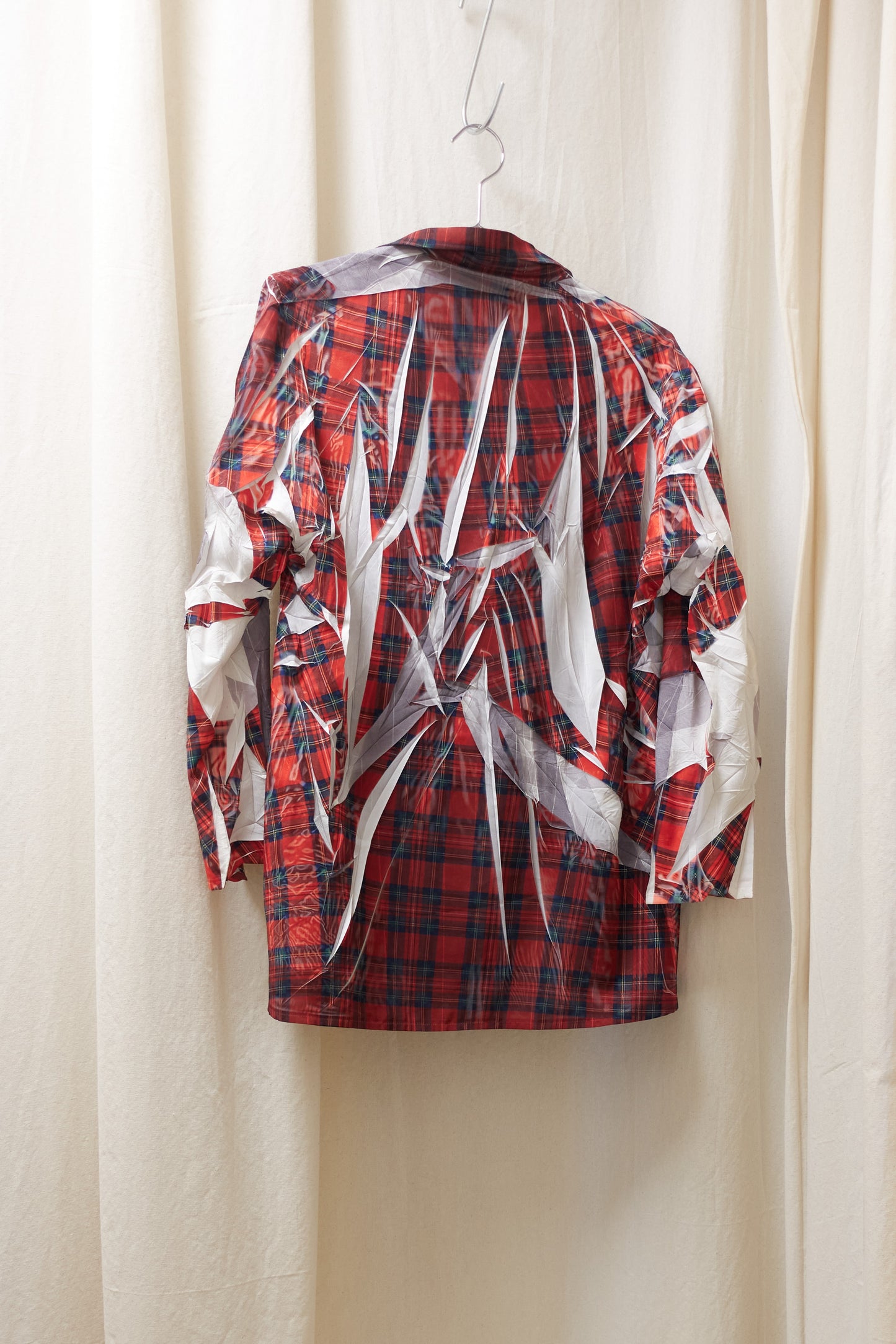 Yohji Yamamoto crease plaid 'sliced' jacket