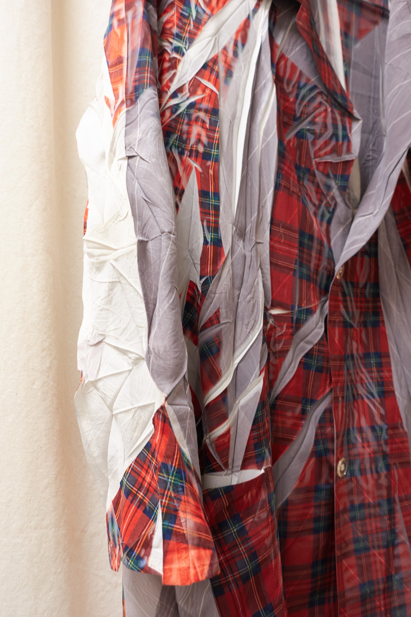 Yohji Yamamoto crease plaid 'sliced' jacket