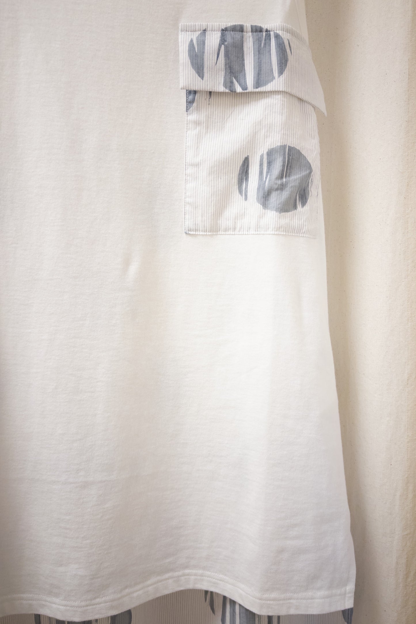 Y’s Yohji Yamamoto long singlet with crease print polka dot