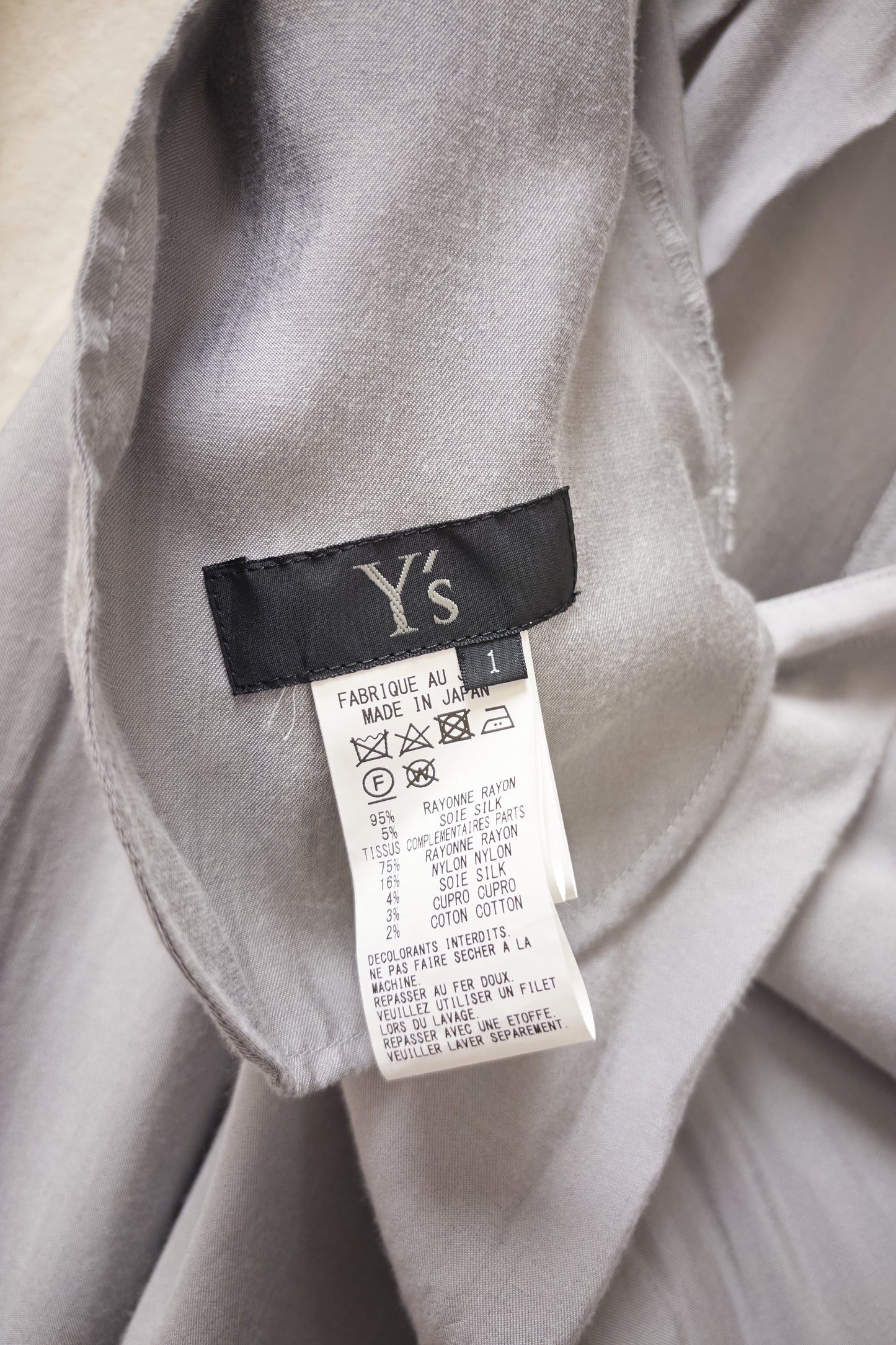 Yohji Yamamoto Y's wrap skirt with pleat panel