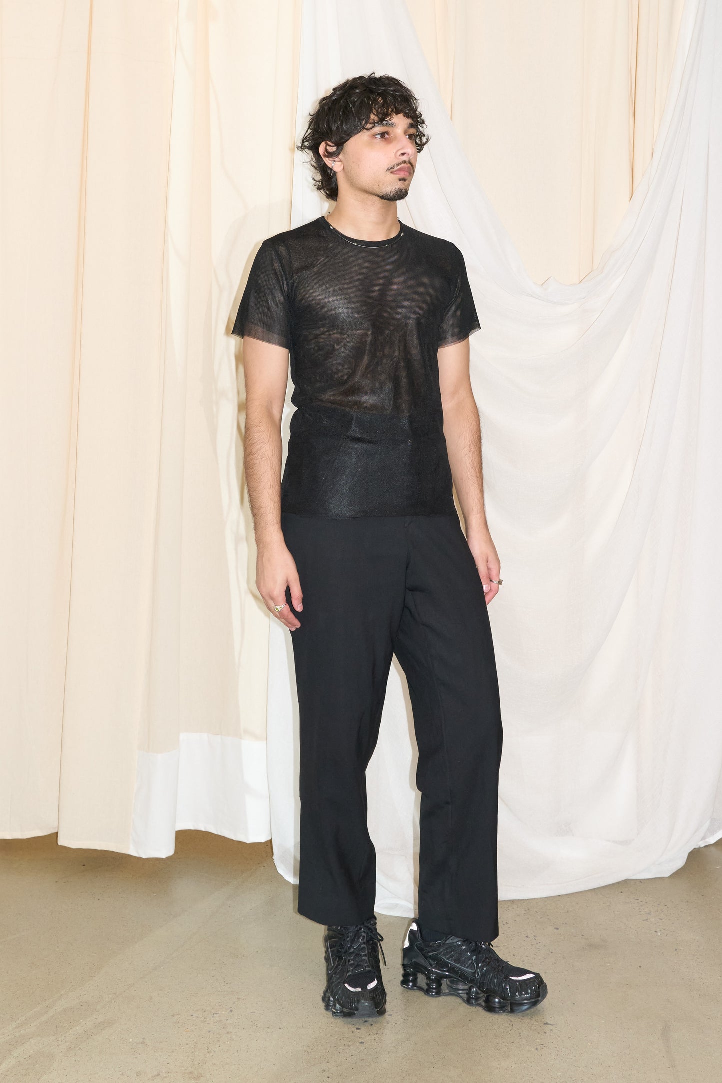 Comme des Garcons Robe de Chambre 3 layer tulle/mesh t-shirt