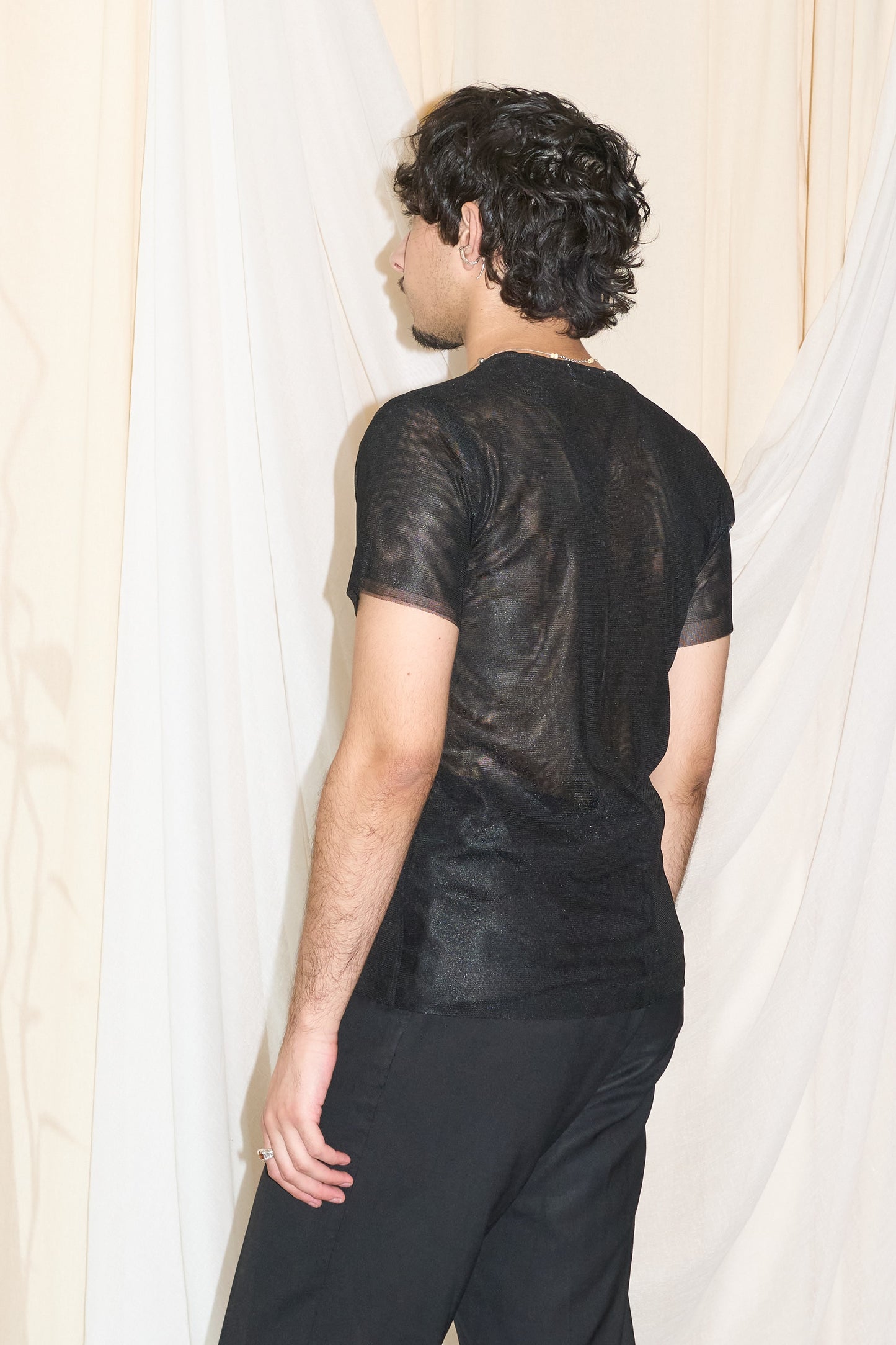 Comme des Garcons Robe de Chambre 3 layer tulle/mesh t-shirt