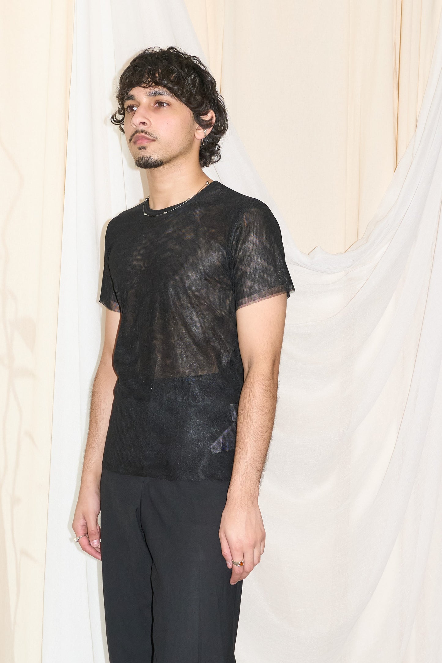 Comme des Garcons Robe de Chambre 3 layer tulle/mesh t-shirt