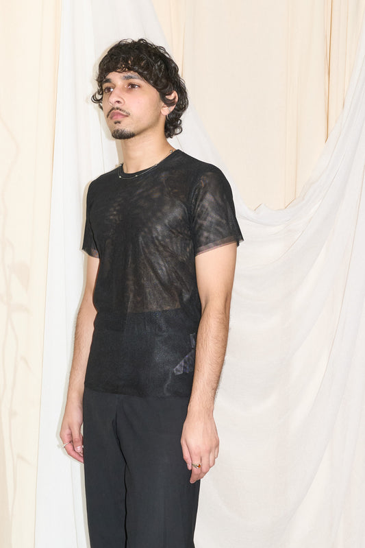 Comme des Garcons Robe de Chambre 3 layer tulle/mesh t-shirt
