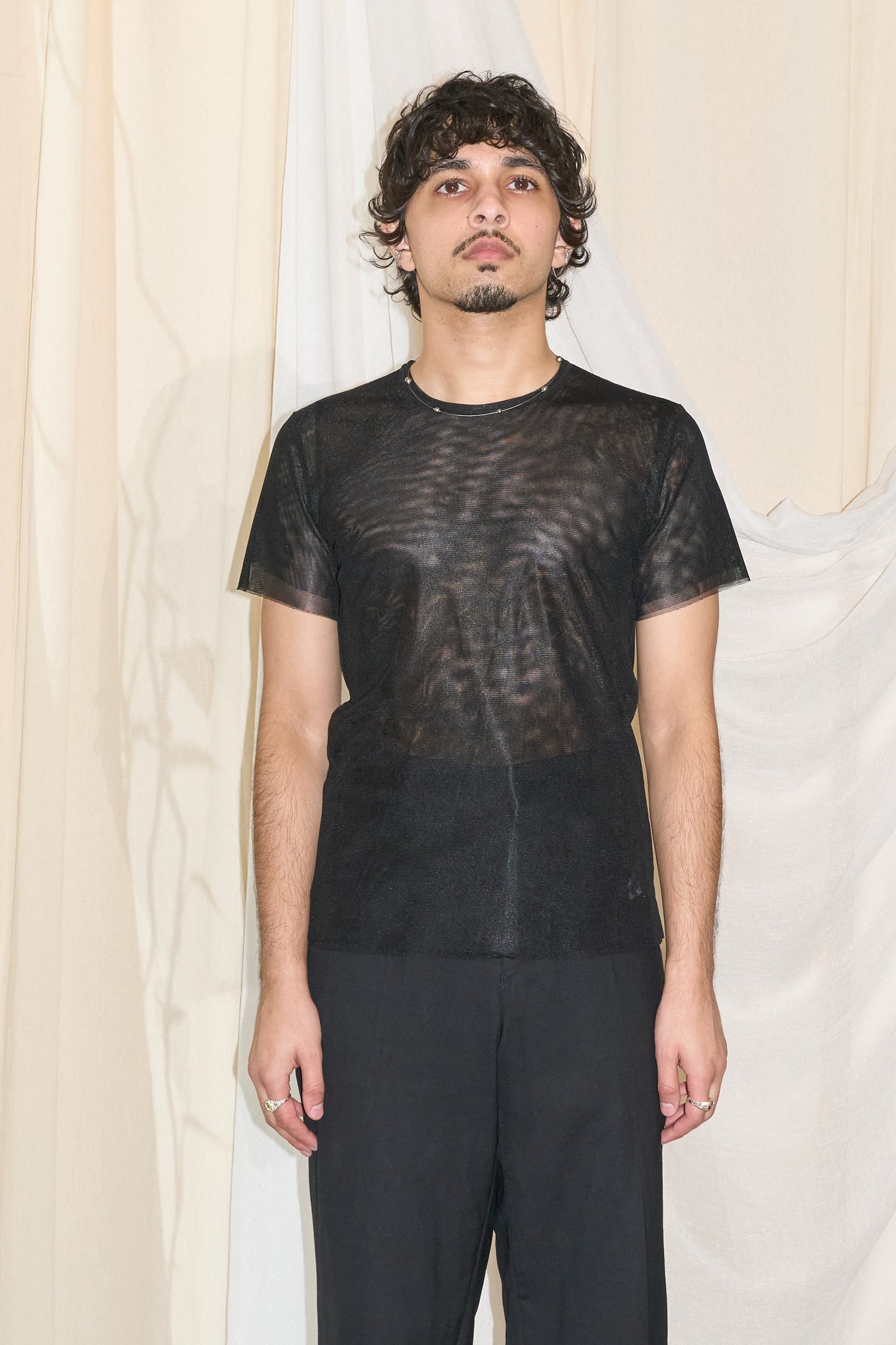 Comme des Garcons Robe de Chambre 3 layer tulle/mesh t-shirt