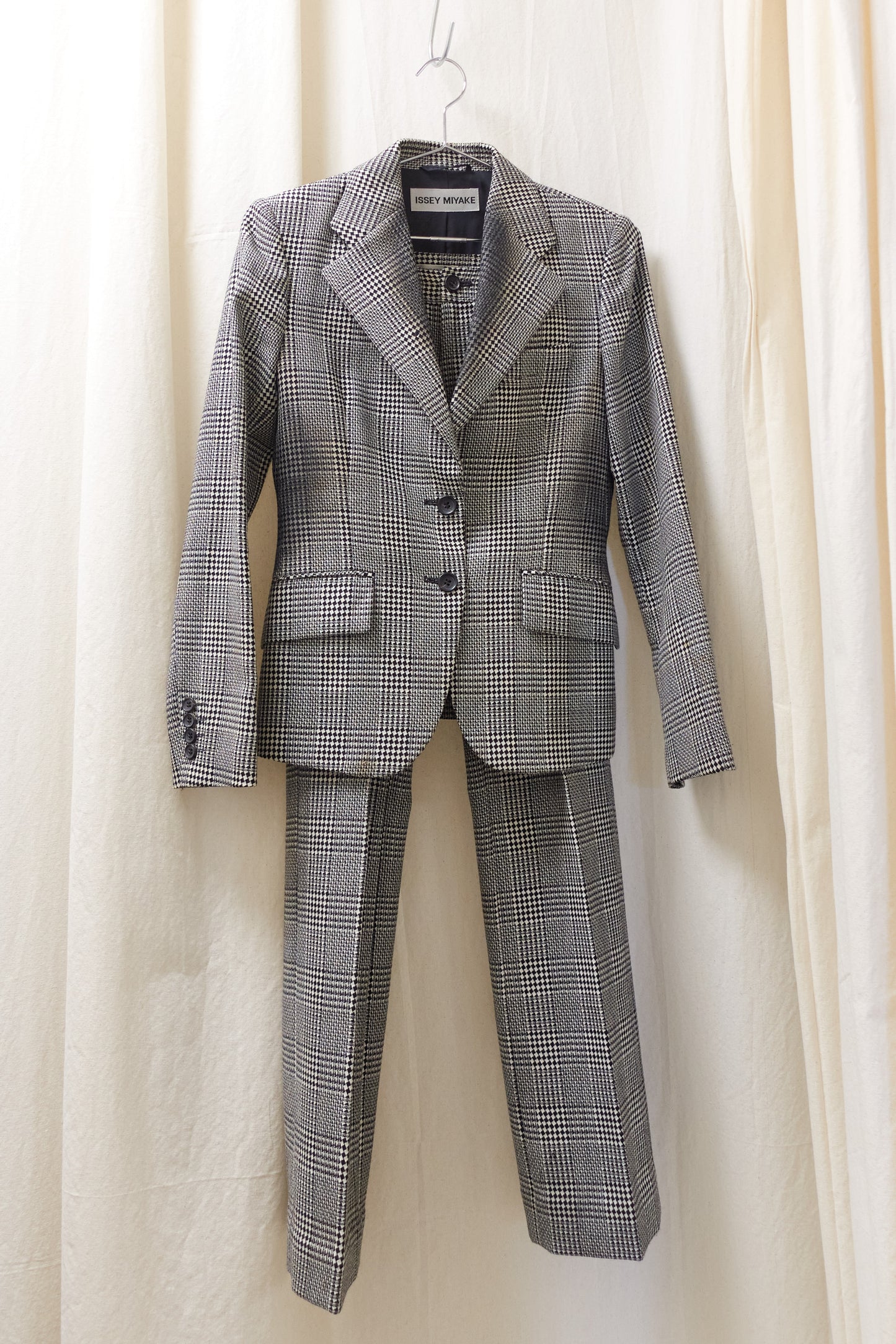 Issey Miyake c.1990s trouser suit with dyed black sections