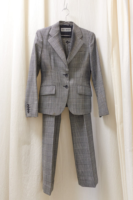 Issey Miyake c.1990s trouser suit with dyed black sections